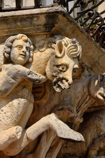 Itália Sicília Scicli Província Ragusa Unesco Barroco Fava Palace Fachada — Fotografia de Stock