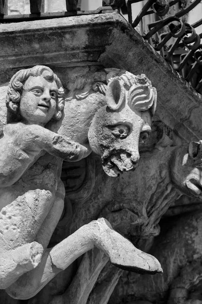 Itálie Sicílie Scicli Provincie Ragusa Fasáda Barokního Paláce Fava Unesco — Stock fotografie