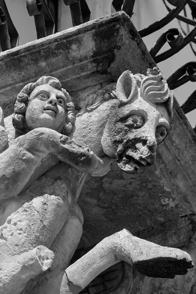 Italia Sicilia Scicli Ragusa Facciata Del Palazzo Fava Barocco Unesco — Foto Stock