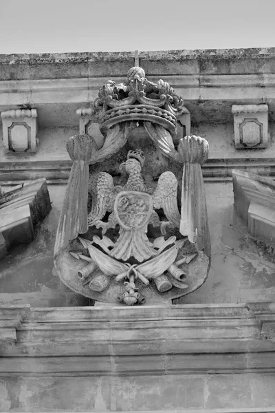 Itália Sicília Scicli Província Ragusa Decoração Fachada Barroca Palácio Penna — Fotografia de Stock