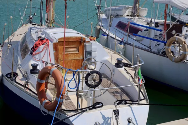 Italien Sizilien Mittelmeer Marina Ragusa Provinz Ragusa Segelboote Hafen — Stockfoto