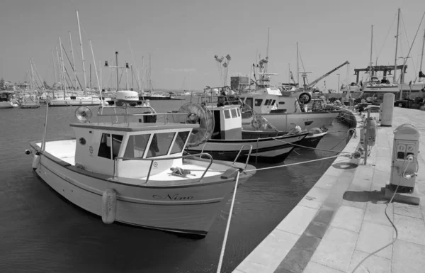 Italia Sicilia Marina Ragusa Provincia Ragusa Septiembre 2020 Barcos Pesqueros — Foto de Stock