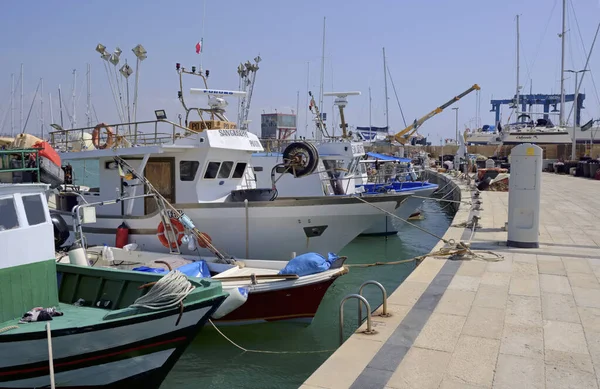 Olaszország Szicília Marina Ragusa Ragusa Tartomány 2020 Szeptember Szicíliai Fahalászhajók — Stock Fotó