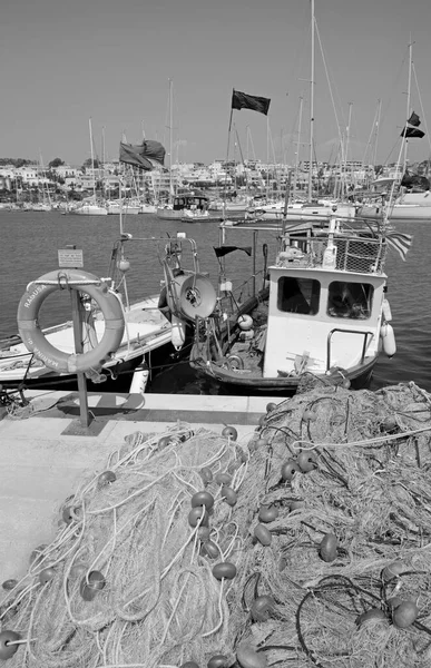 Italia Sicilia Marina Ragusa Provincia Ragusa Barcos Pesqueros Sicilianos Madera — Foto de Stock