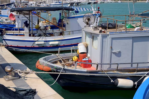 Italy Sicily Marina Ragusa Ragusa Province Sicilian Wooden Fishing Boats — Stock Photo, Image