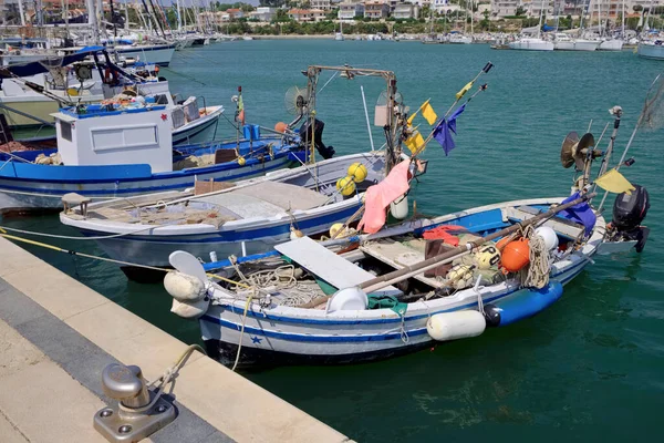 Itália Sicília Marina Ragusa Província Ragusa Barcos Pesca Madeira Sicilianos — Fotografia de Stock