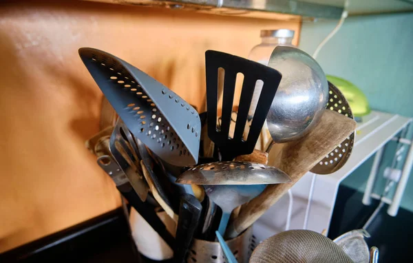 Cooking tools in a kitchen