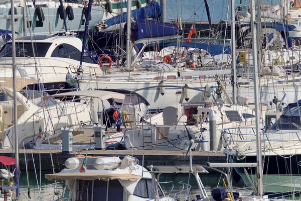 Italien Sizilien Mittelmeer Marina Ragusa Provinz Ragusa September 2020 Luxusyachten — Stockfoto