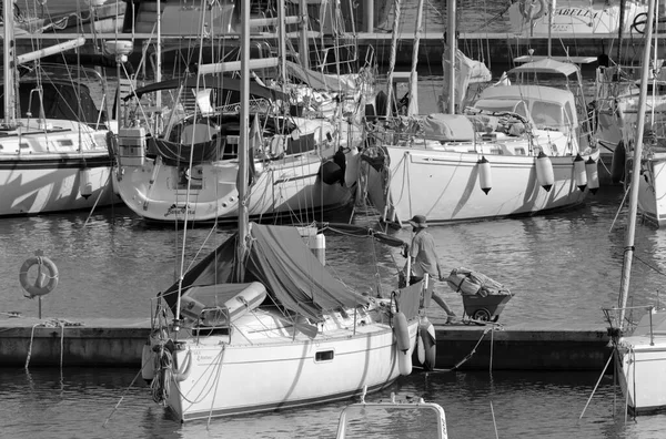 Italien Sizilien Mittelmeer Marina Ragusa Provinz Ragusa September 2020 Menschen — Stockfoto