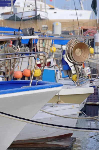 Italy Sicily Marina Ragusa Ragusa Province Sicilian Wooden Fishing Boats — Stock Photo, Image