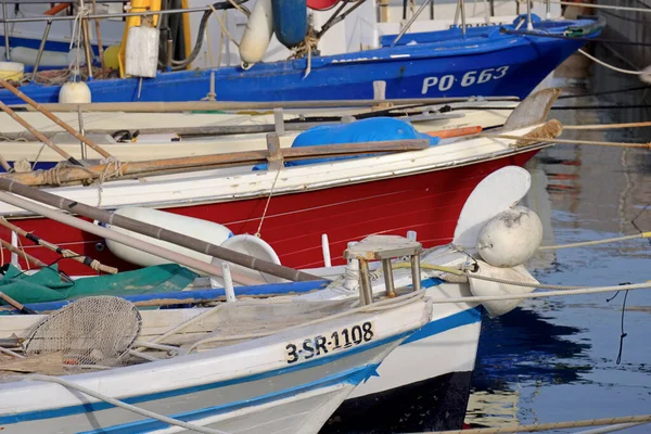 Italia Sicilia Marina Ragusa Provincia Ragusa Barcos Pesqueros Sicilianos Madera — Foto de Stock