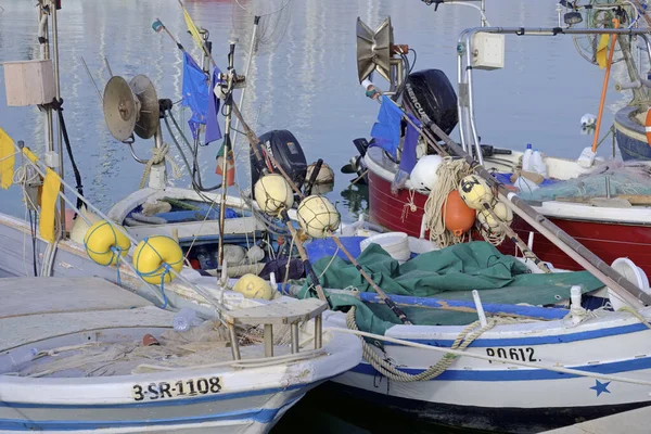 Italia Sicilia Marina Ragusa Provincia Ragusa Octubre 2020 Barcos Pesqueros — Foto de Stock