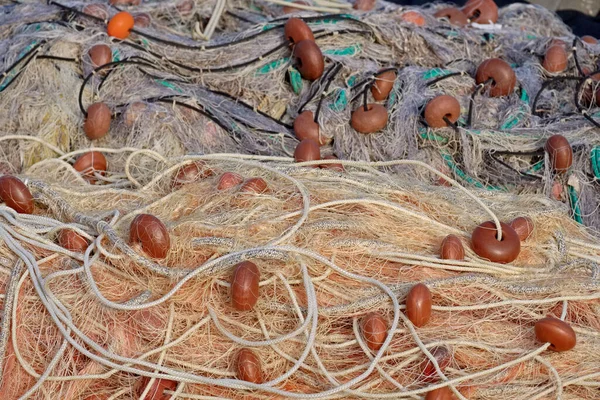 意大利 西西里 Marina Ragusa Ragusa省 港口内的渔网 — 图库照片