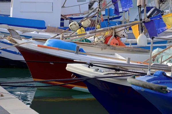 Italia Sicilia Marina Ragusa Provincia Ragusa Octubre 2020 Barcos Pesca — Foto de Stock