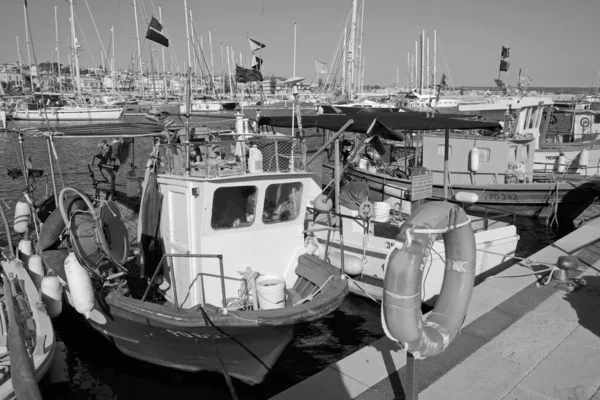 Itália Sicília Marina Ragusa Província Ragusa Barcos Pesca Madeira Sicilianos — Fotografia de Stock