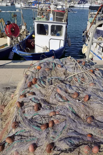 Italia Sicilia Marina Ragusa Provincia Ragusa Barcos Pesqueros Sicilianos Madera — Foto de Stock