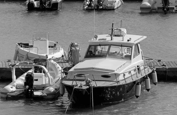 Italien Sizilien Mittelmeer Marina Ragusa Provinz Ragusa Oktober 2020 Motorboote — Stockfoto