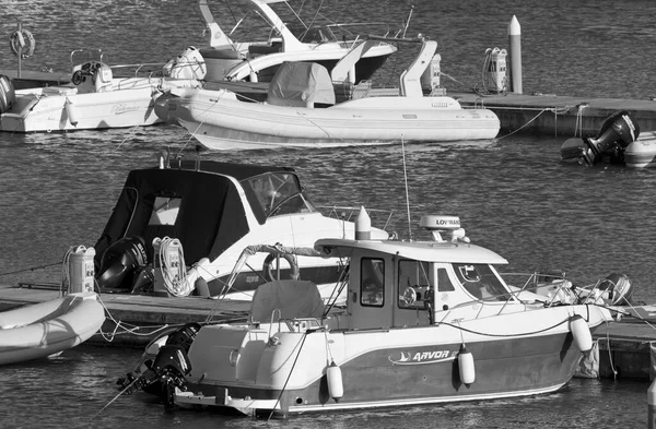 Italien Sizilien Mittelmeer Marina Ragusa Provinz Ragusa Oktober 2020 Motorboote — Stockfoto