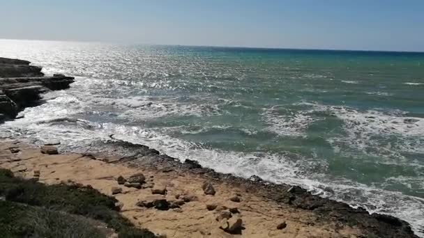 Italia Sicilia Mar Mediterráneo Cava Aliga Provincia Ragusa Vista Costa — Vídeos de Stock