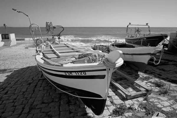 Italien Sizilien Mittelmeer Sampieri Provinz Ragusa Lokale Fischerboote Land — Stockfoto