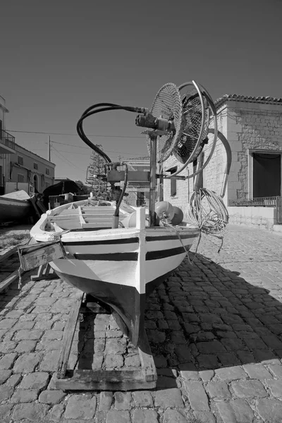 Ιταλία Σικελία Μεσόγειος Θάλασσα Σαμπιέρι Επαρχία Ragusa Τοπικά Αλιευτικά Σκάφη — Φωτογραφία Αρχείου