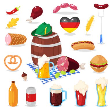 Oktoberfest bira festivali unsurları çizgi film