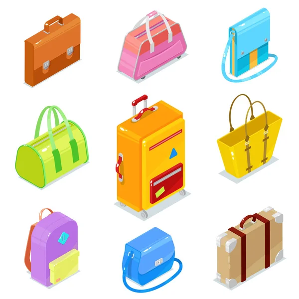 Sacs isométriques et valises — Image vectorielle