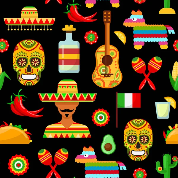 Modèle avec des attributs mexicains traditionnels — Image vectorielle