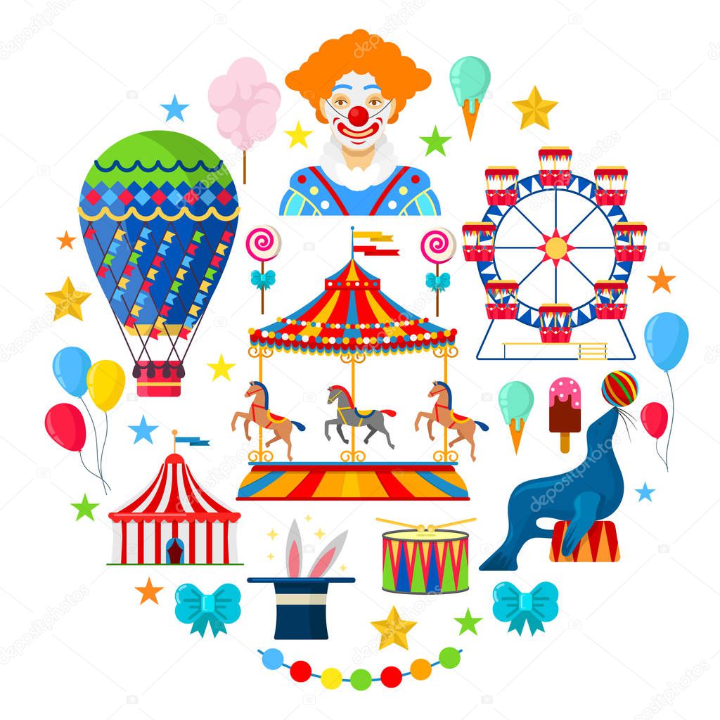 Circus and amusement icons
