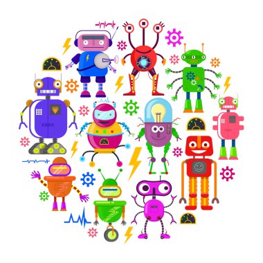 düz stil robotlar