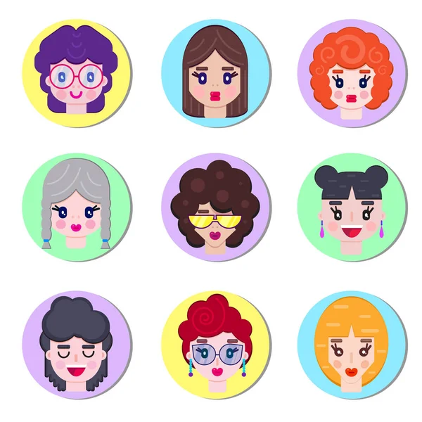 Ensemble de filles avatar — Image vectorielle