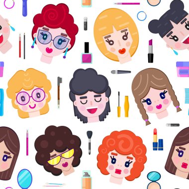 kızlar yüzü olan desen