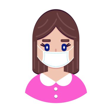 Koruyucu tıbbi maskeli kız