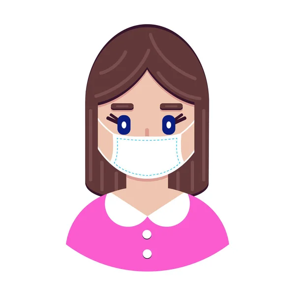 Dívka v ochranné lékařské masce — Stockový vektor