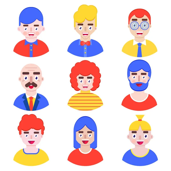 Ensemble d'avatars garçons i — Image vectorielle