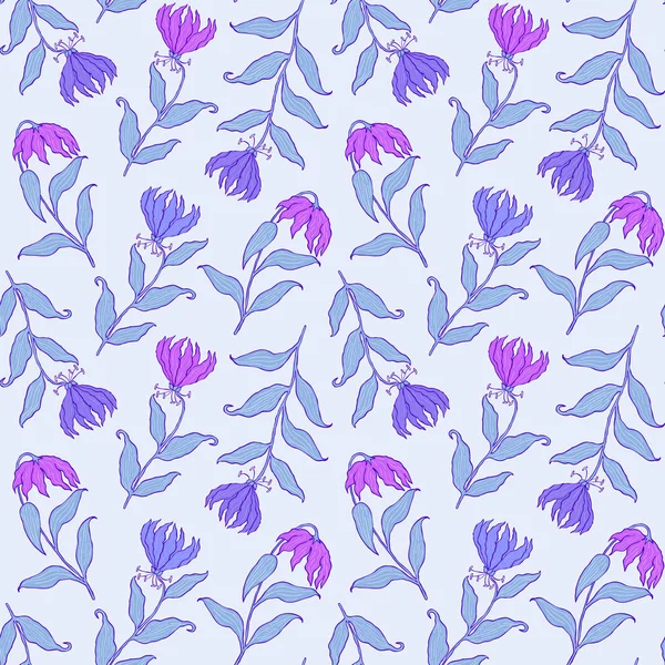 Bloemen naadloos patroon — Stockvector