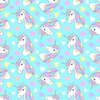 desen renkli tek boynuzlu at ile