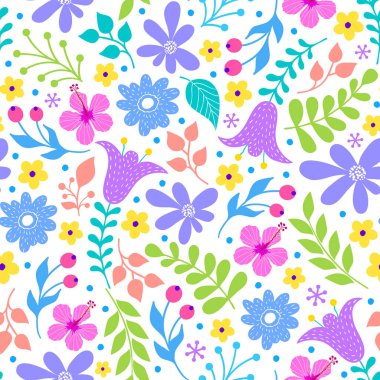 renkli çiçek desenli