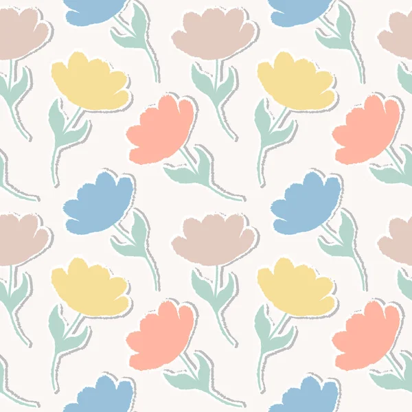 Patrón con tulipanes de papel — Archivo Imágenes Vectoriales