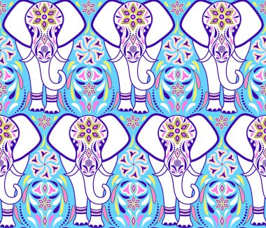 fil ve soyut çiçekler ile desen