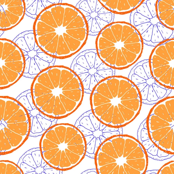 Pattern with orange slices — Stock Vector