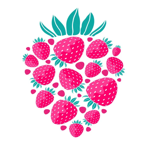 Fraise sur fond blanc — Image vectorielle