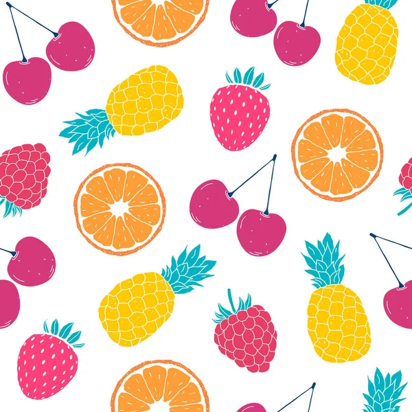 Muster mit bunten Früchten — Stockvektor