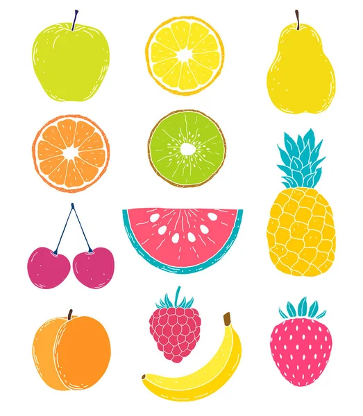 Ručně kreslené ovoce — Stockový vektor