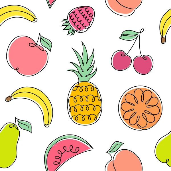 Patrón con frutas — Vector de stock