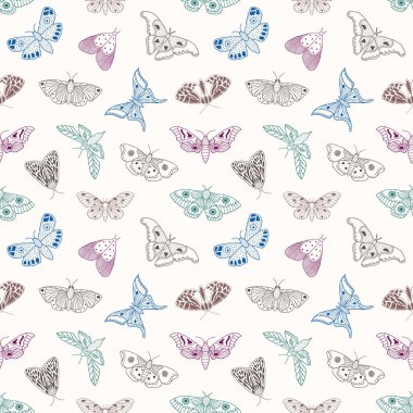 kelebekler ve güveler ile desen