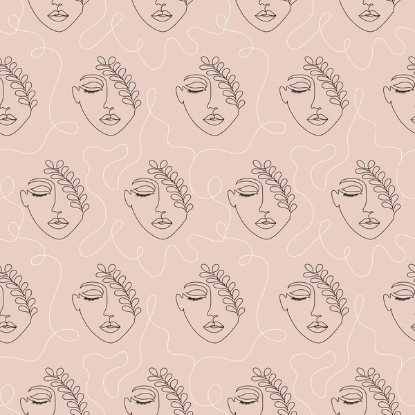 女性の顔を持つパターン — ストックベクタ