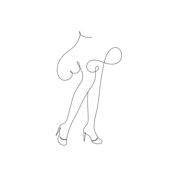 Jambes féminines sur blanc — Image vectorielle
