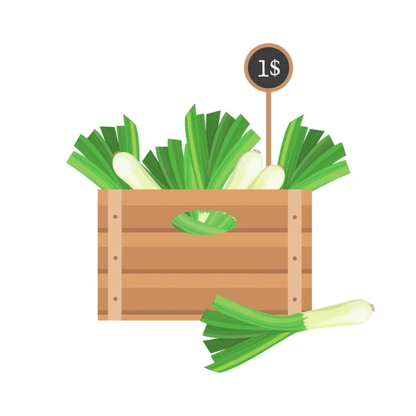 Oignon dans une grille en bois — Image vectorielle