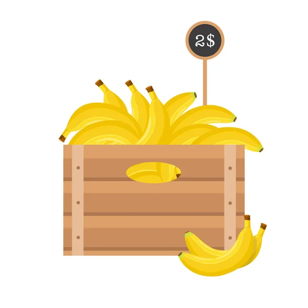 Banány z dřevěného roštu — Stockový vektor